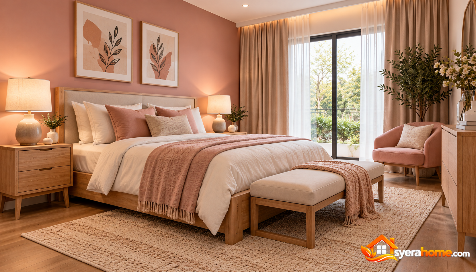 Blush Haven Cozy Modern Bedroom