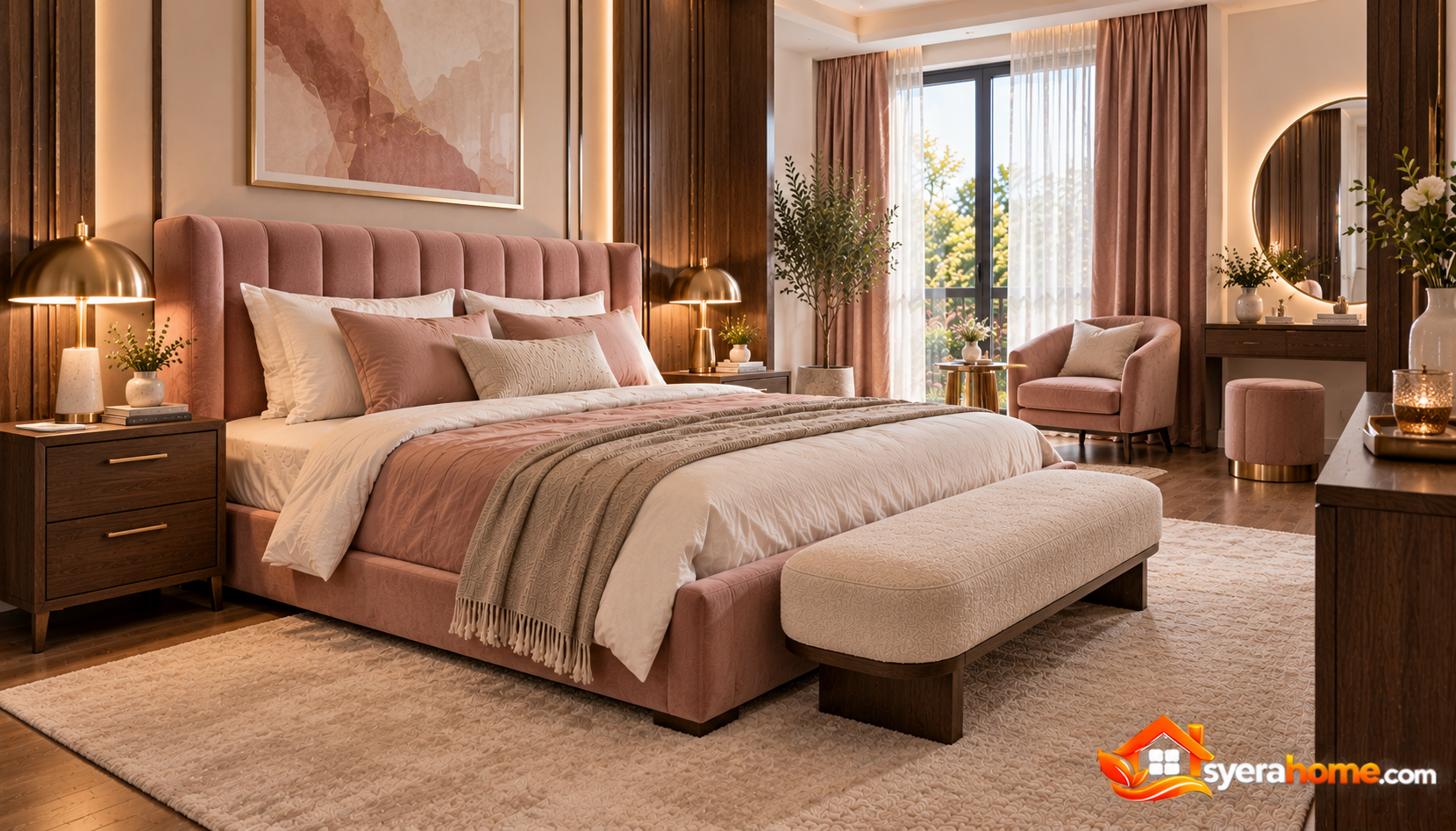 Blush Velvet Luxury Bedroom