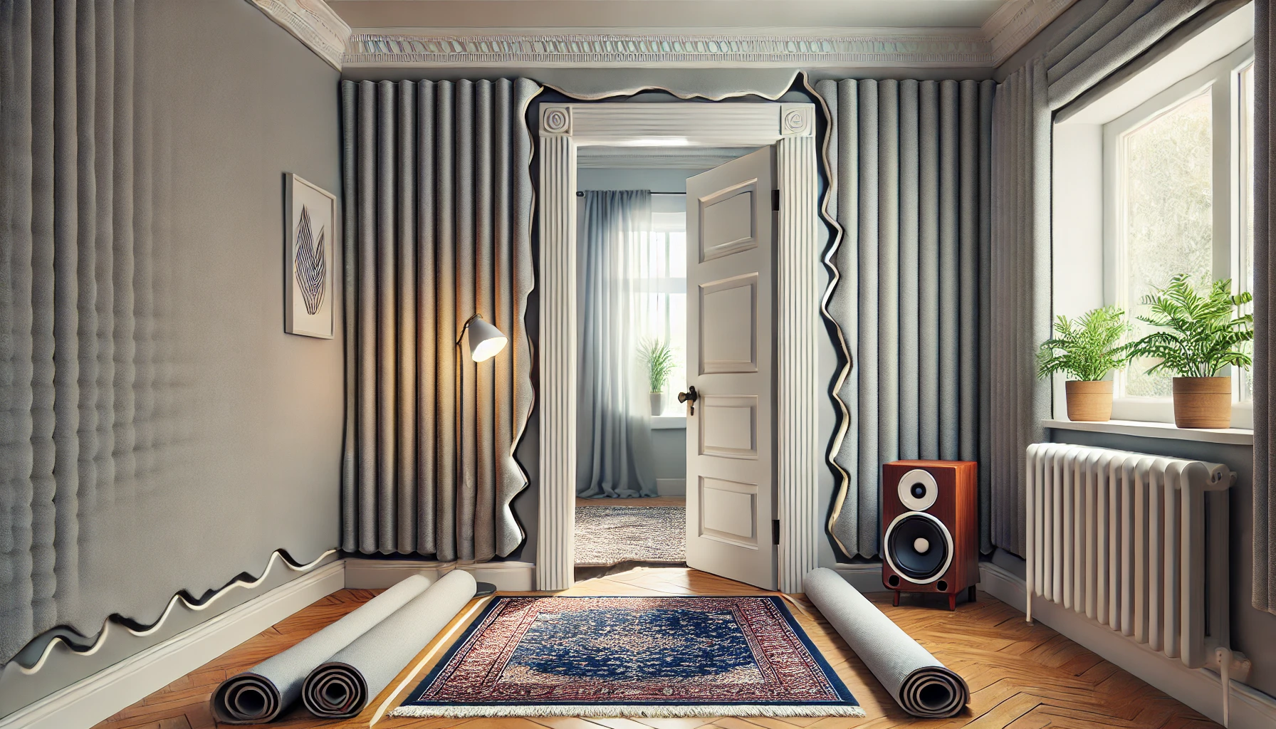 Budget Friendly Soundproofing With Sealed Gaps And Area Rugs