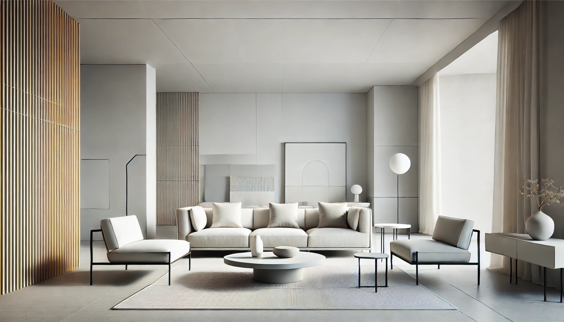 Contemporary Living Room With Clean Lines And Bold Statement Piece