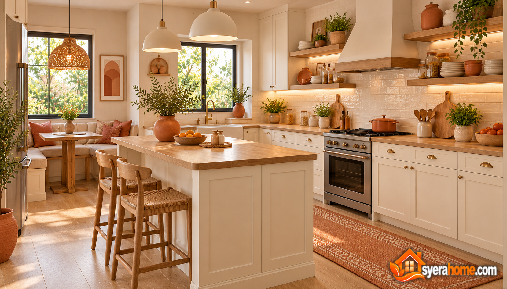 Cozy Terracotta Farmhouse Kitchen