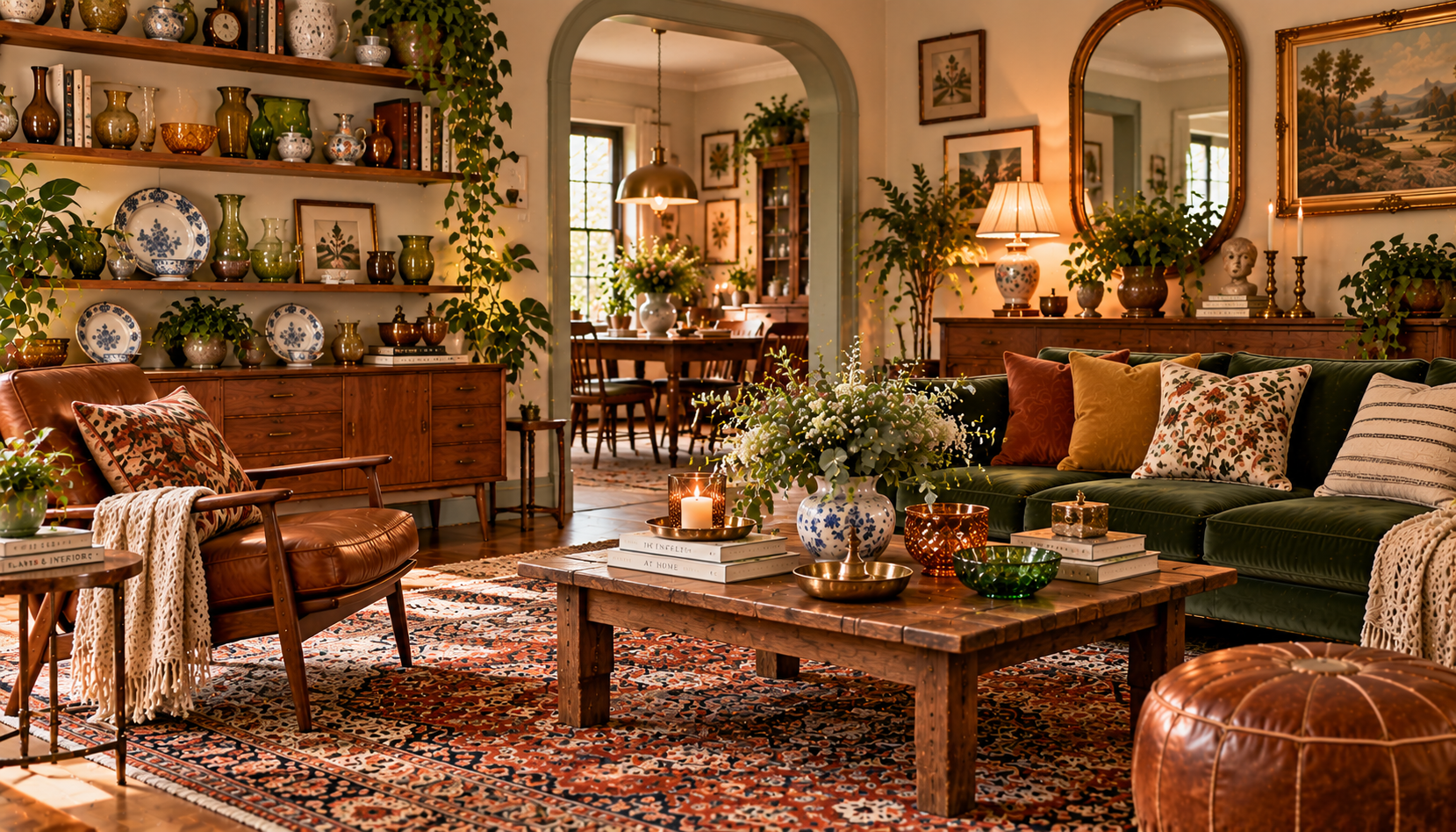 Cozy Vintage Boho Living Room