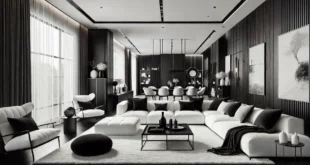 Elegant Monochrome Living Room Design With Modern Accents
