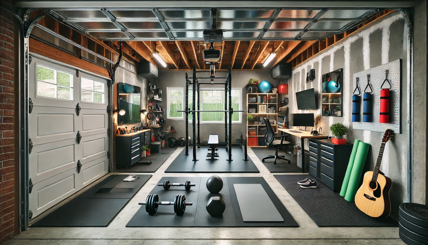 Garage Conversion Into Modern Home Gym And Home Office