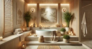 Luxurious Minimalist Home Spa With Natural Elements