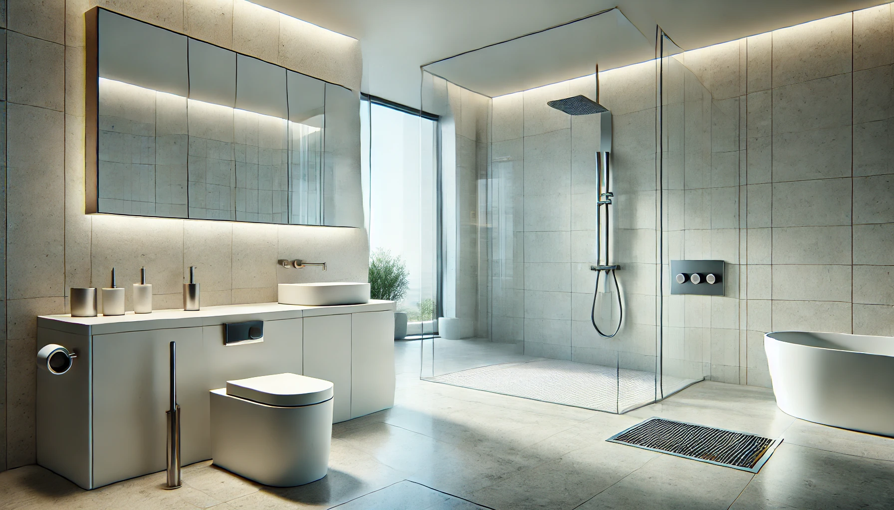 Minimalist Eco Friendly Bathroom With Low Flow Fixtures