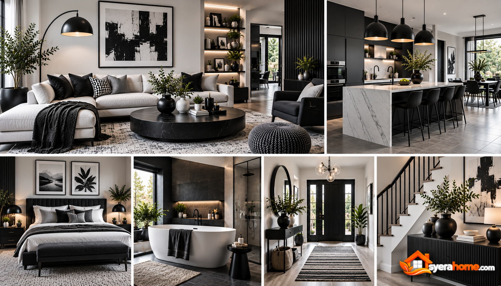 Modern Monochrome Luxury Home Collage