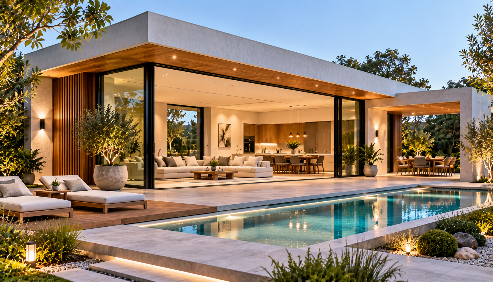 Modern Twilight Villa With Pool