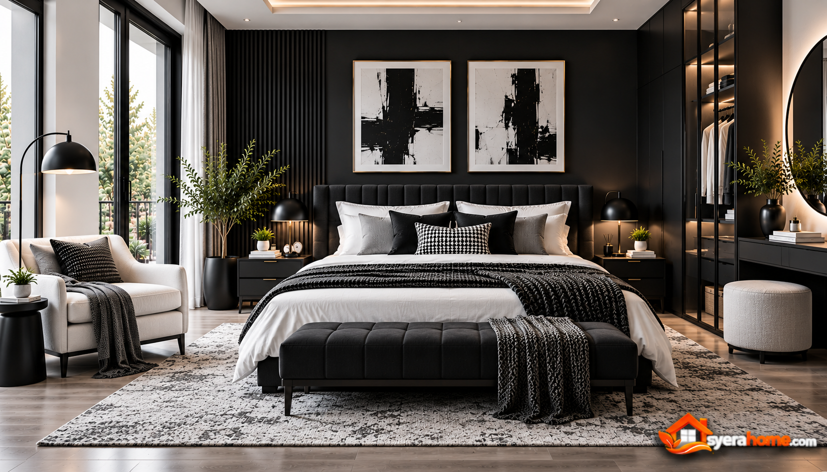 Monochrome Luxury Bedroom Retreat