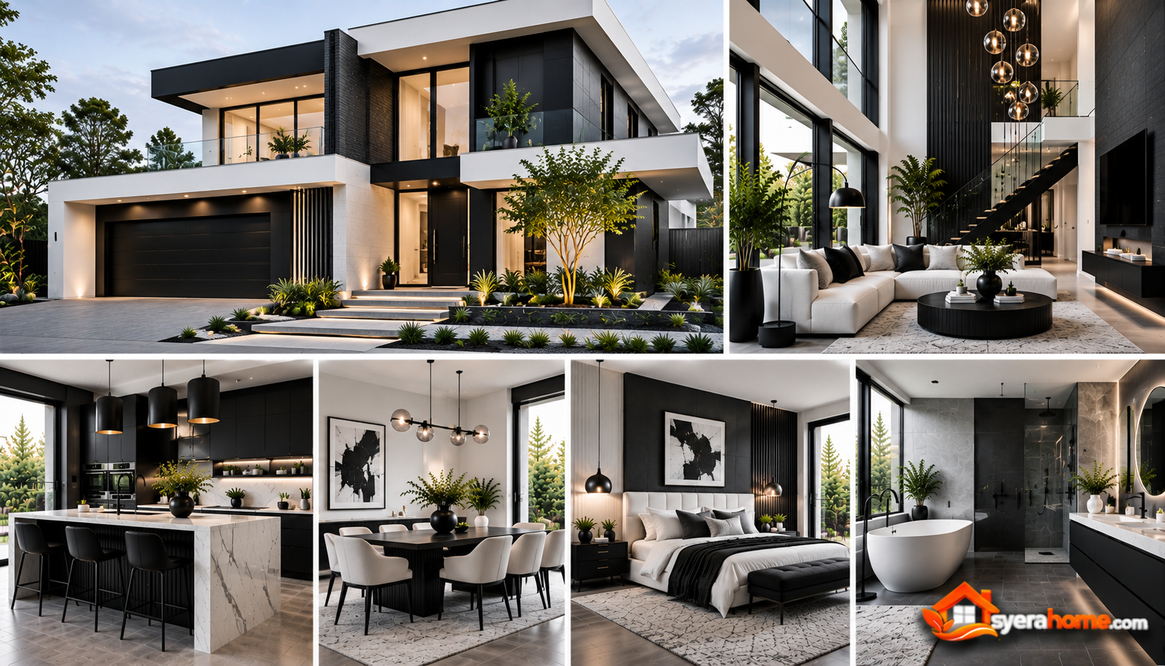Monochrome Luxury Home Design Collage
