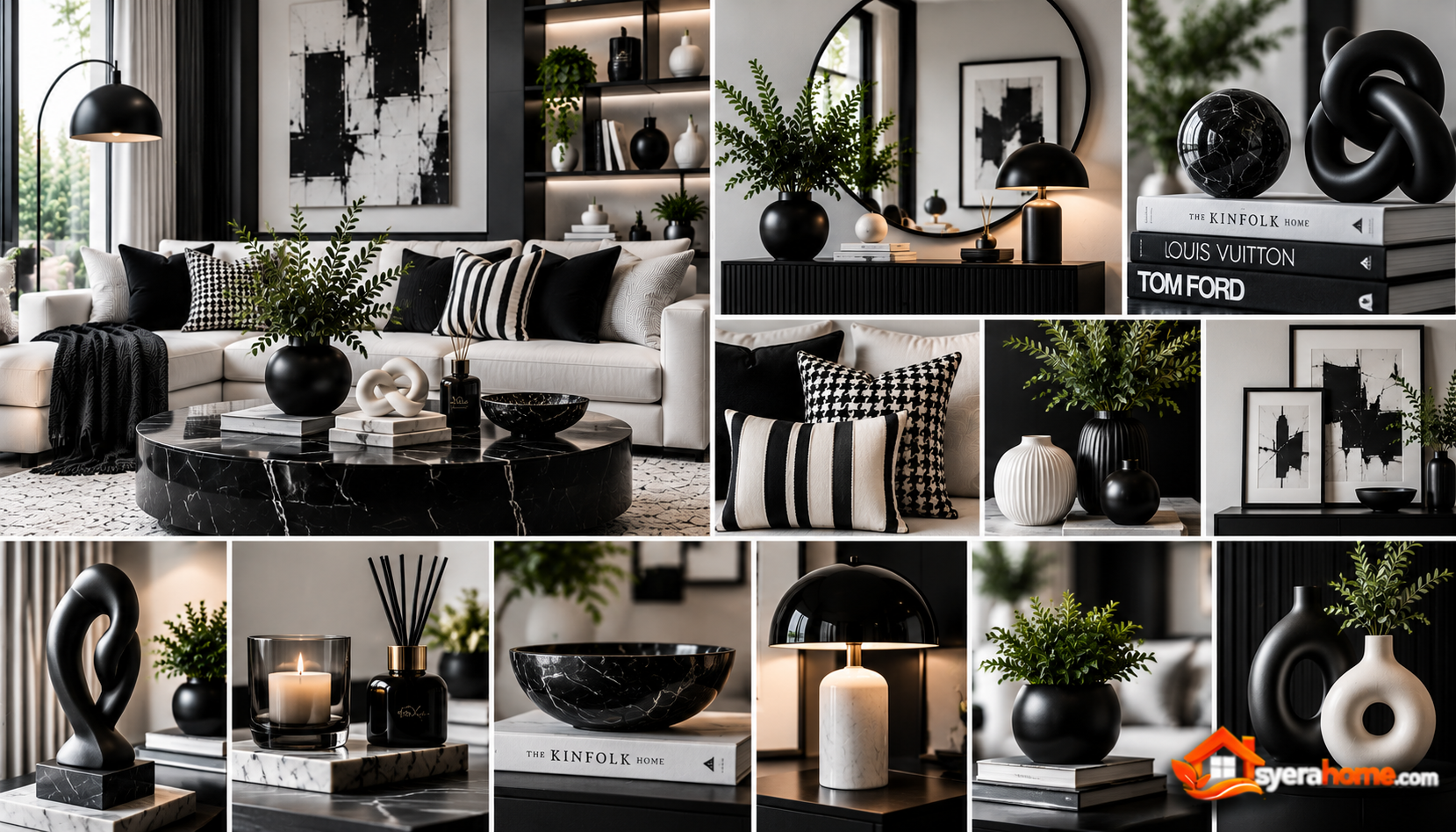 Monochrome Modern Home Decor Collage