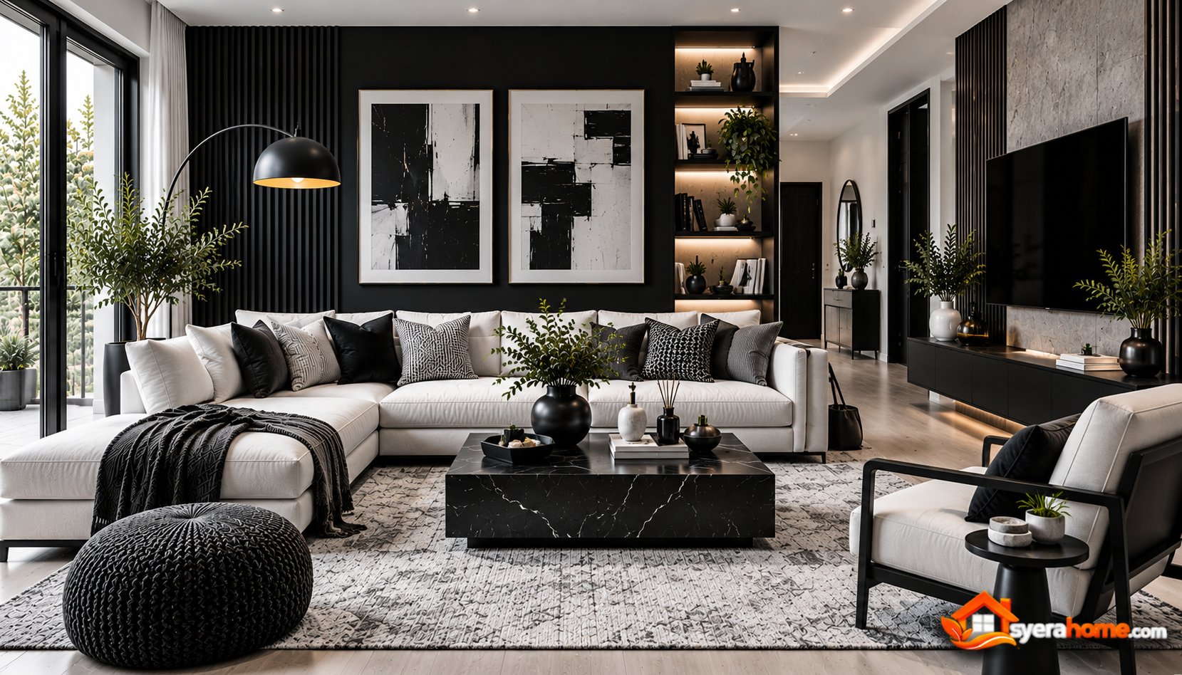 Monochrome Modern Living Room Retreat