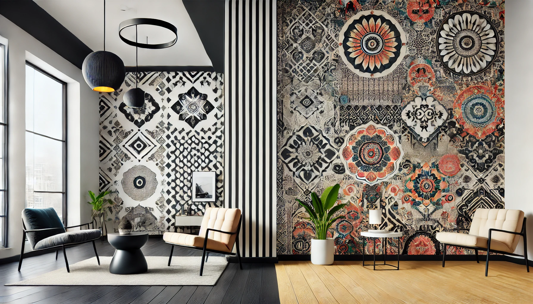 Monochrome And Maximalist Bold Wallpaper Trends