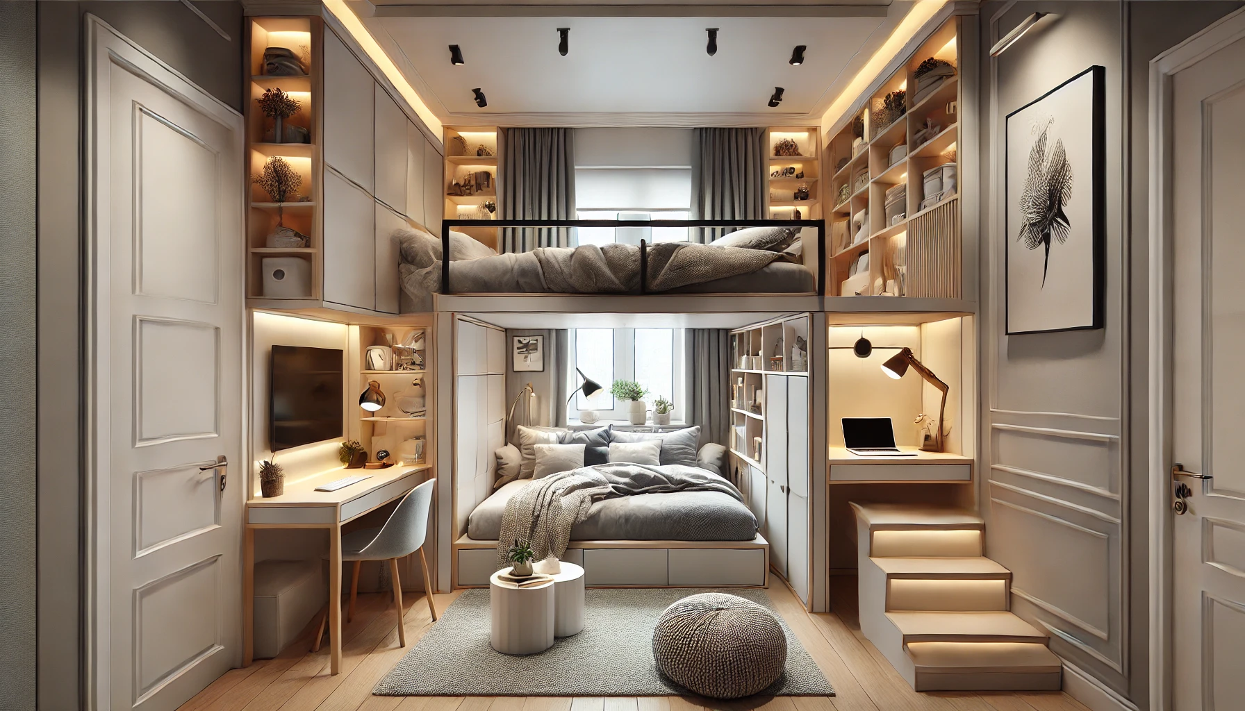 Multifunctional Bedroom With Sleeping And Study Spaces