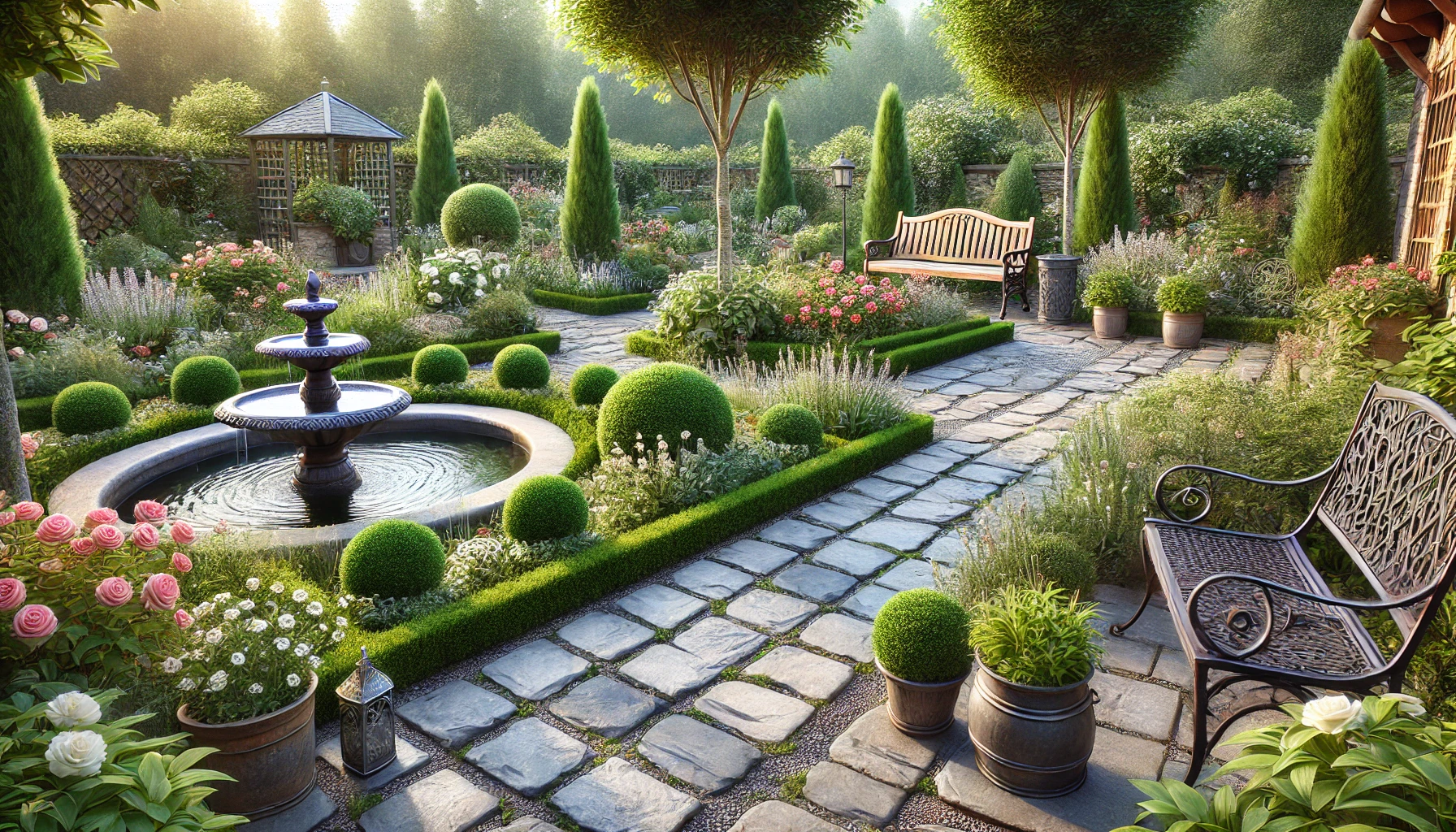 Peaceful French Country Garden Design