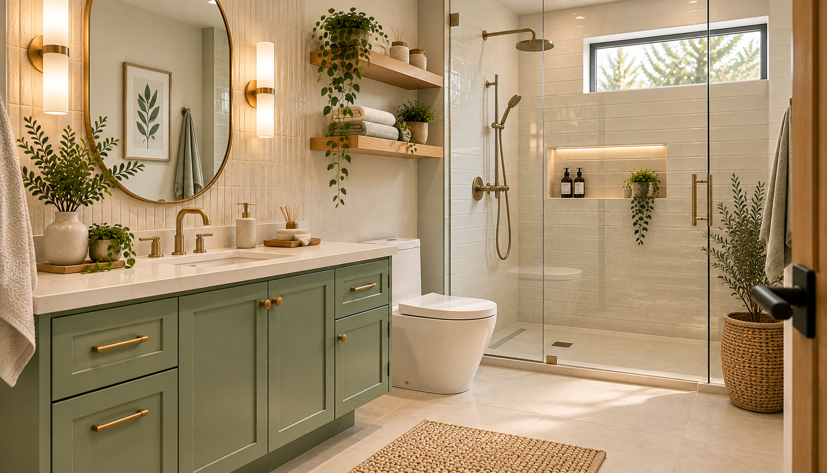 Serene Sage Green Spa Bathroom (1)