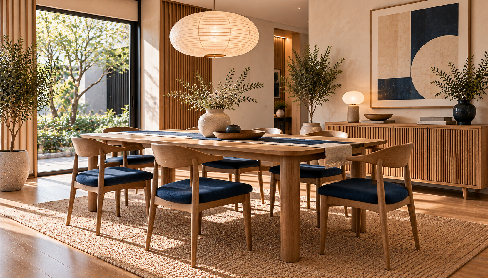 Serene Scandinavian Japanese Dining Room