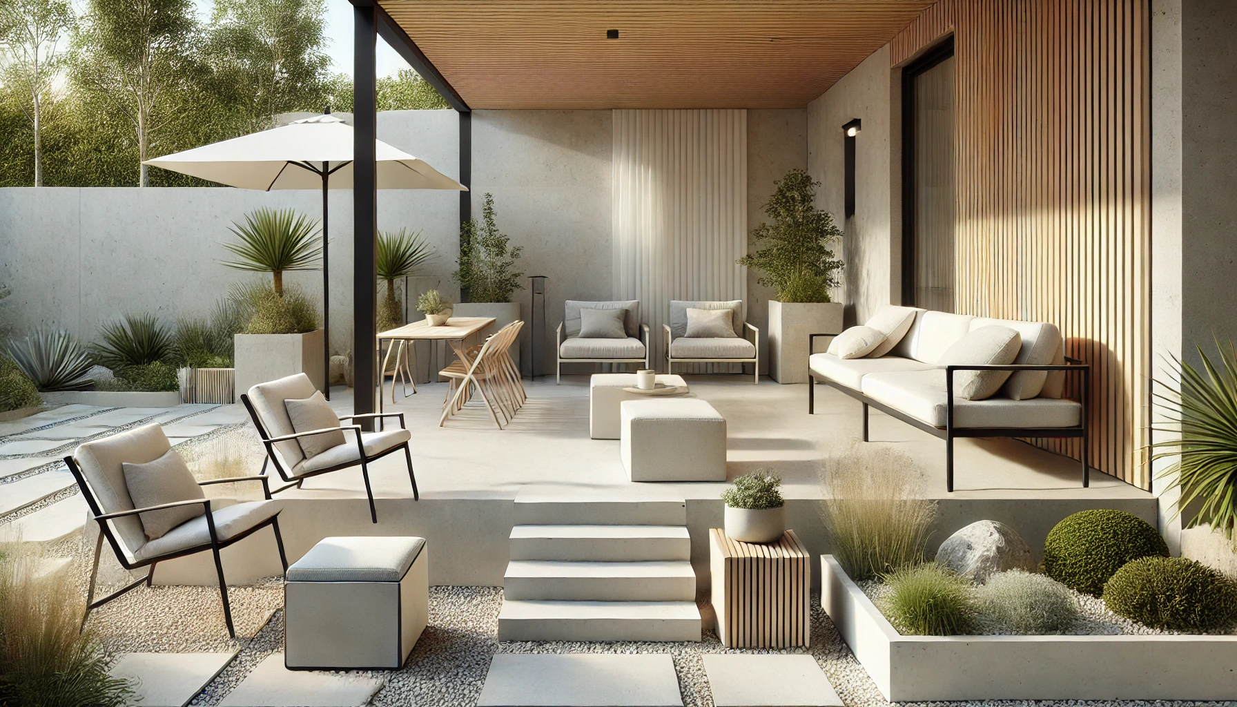 Simple And Serene Minimalist Patio Design