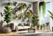 Stylish Indoor Living Room With Elegant Plant Arrangement