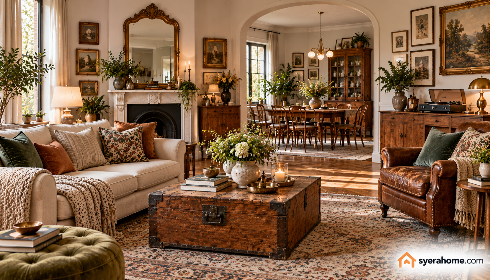 Sunlit Vintage Modern Living Room