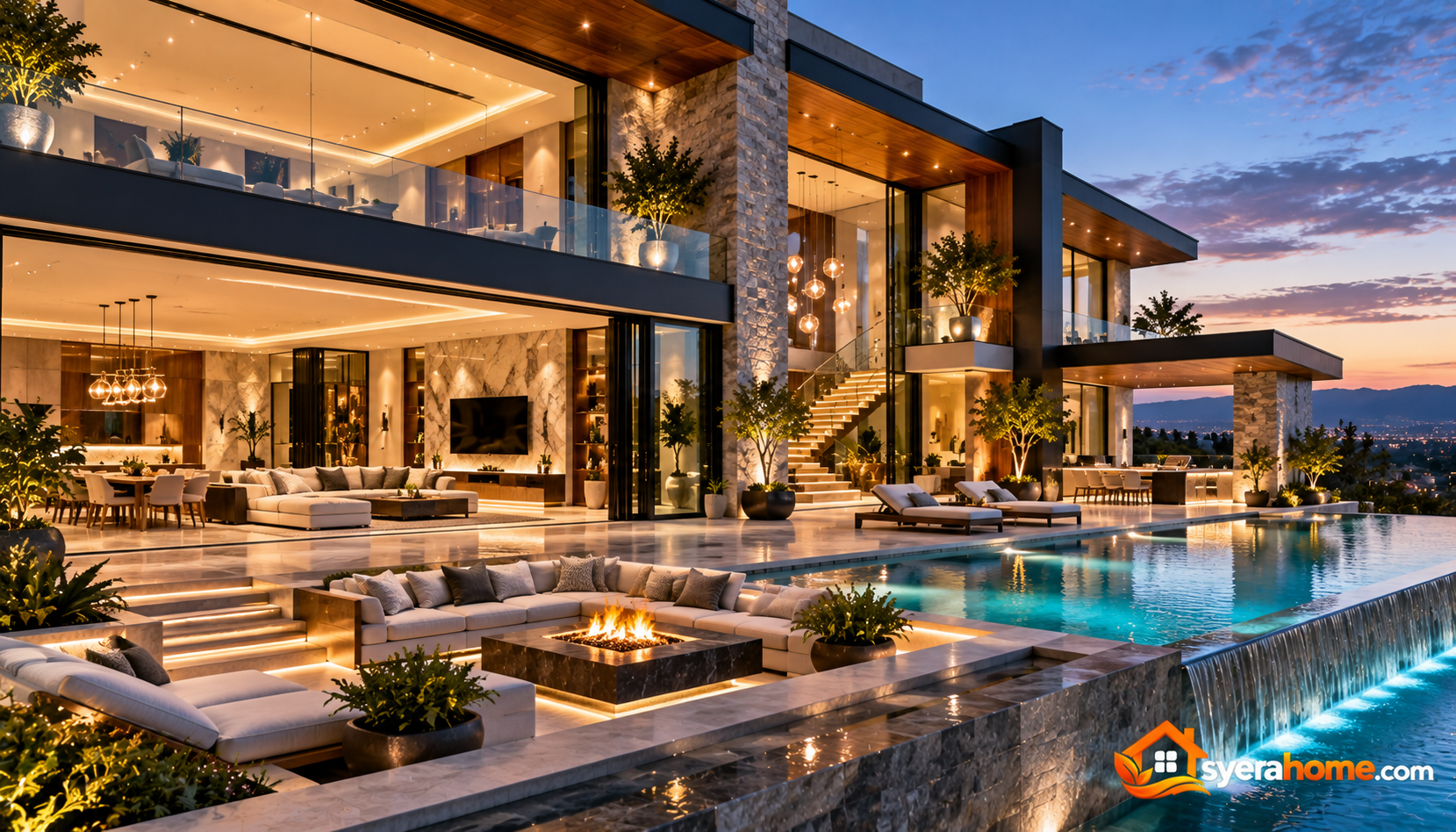 Twilight Luxury Mansion With Infinity Pool