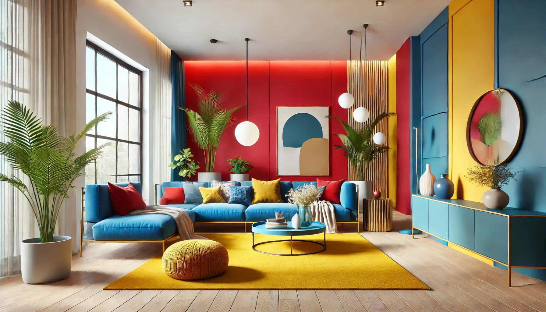 Vibrant Bold Color Living Room Design