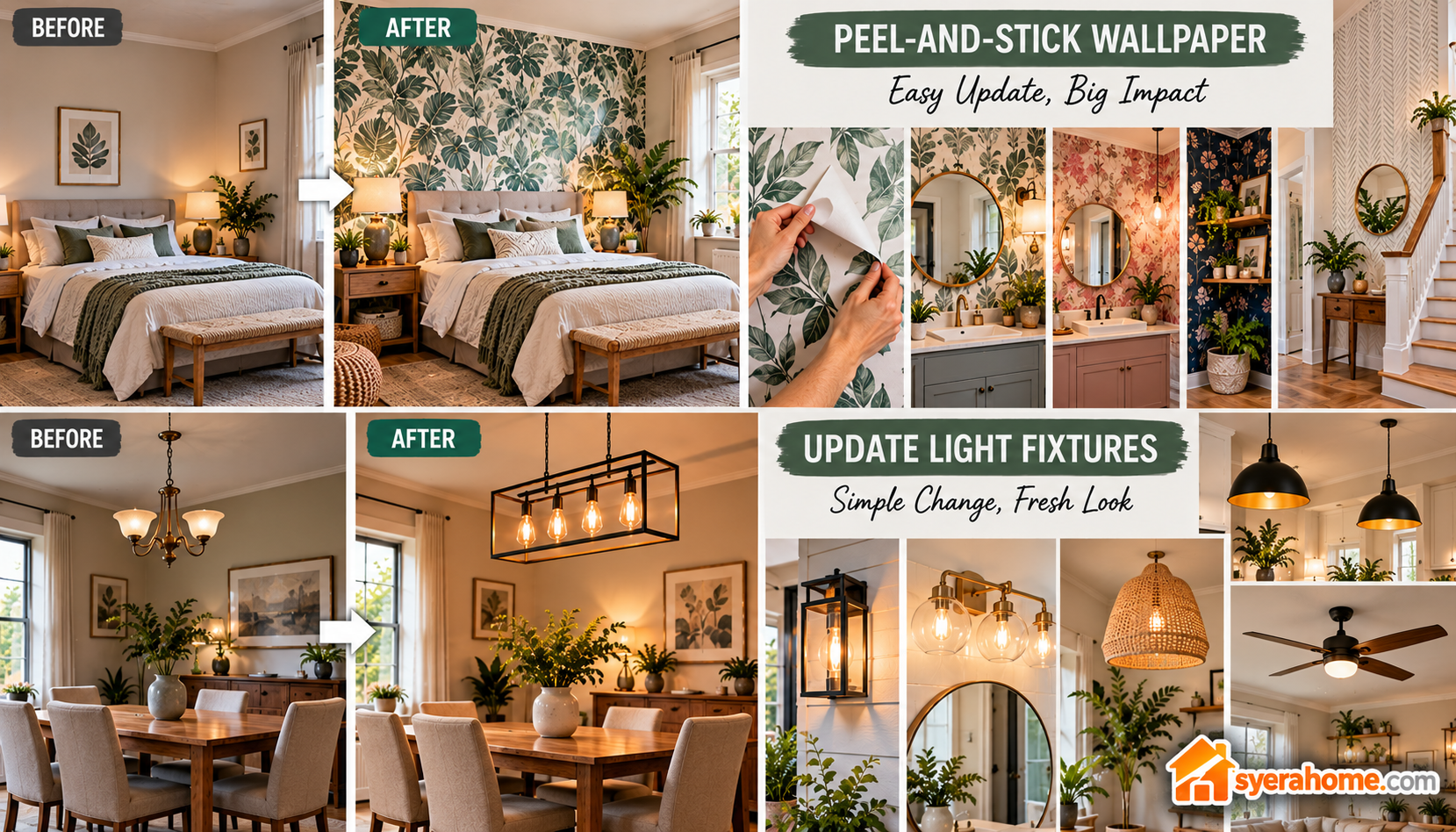 Wallpaper And Lighting Home Makeover