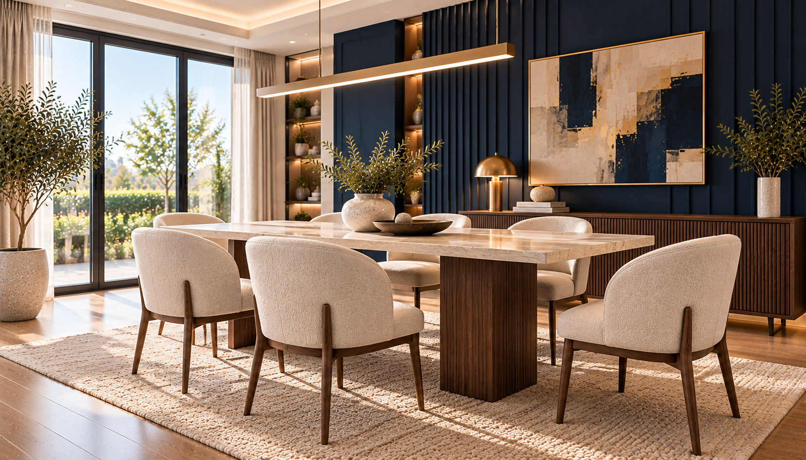 Warm Modern Dining Room Retreat