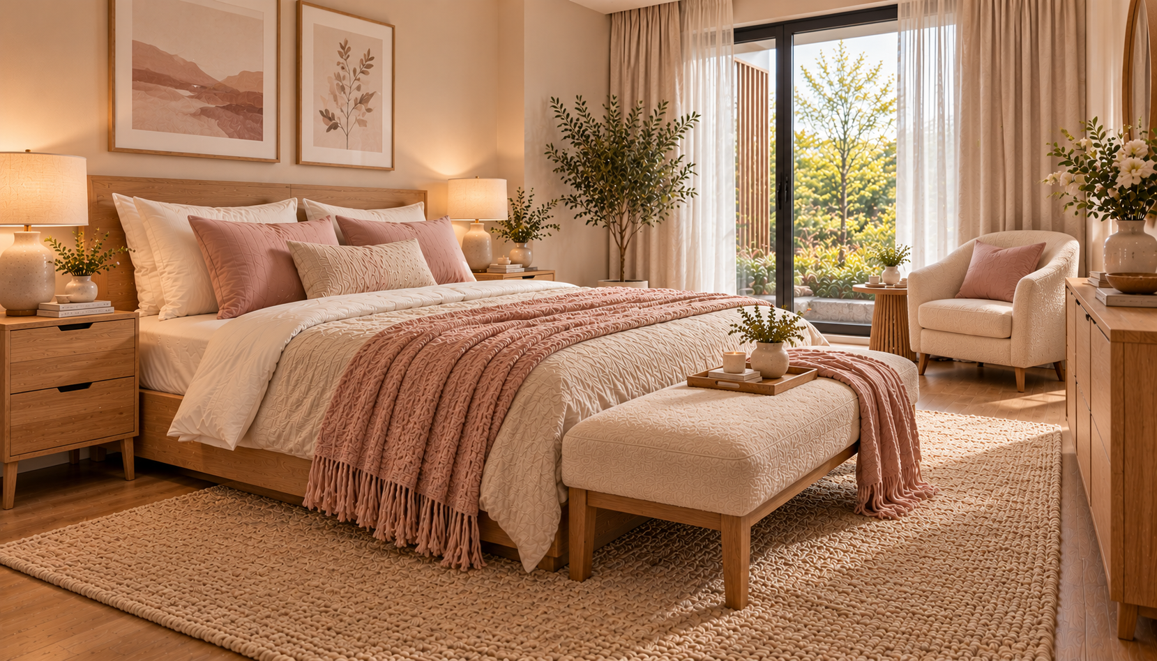Warm Scandinavian Boho Bedroom Retreat
