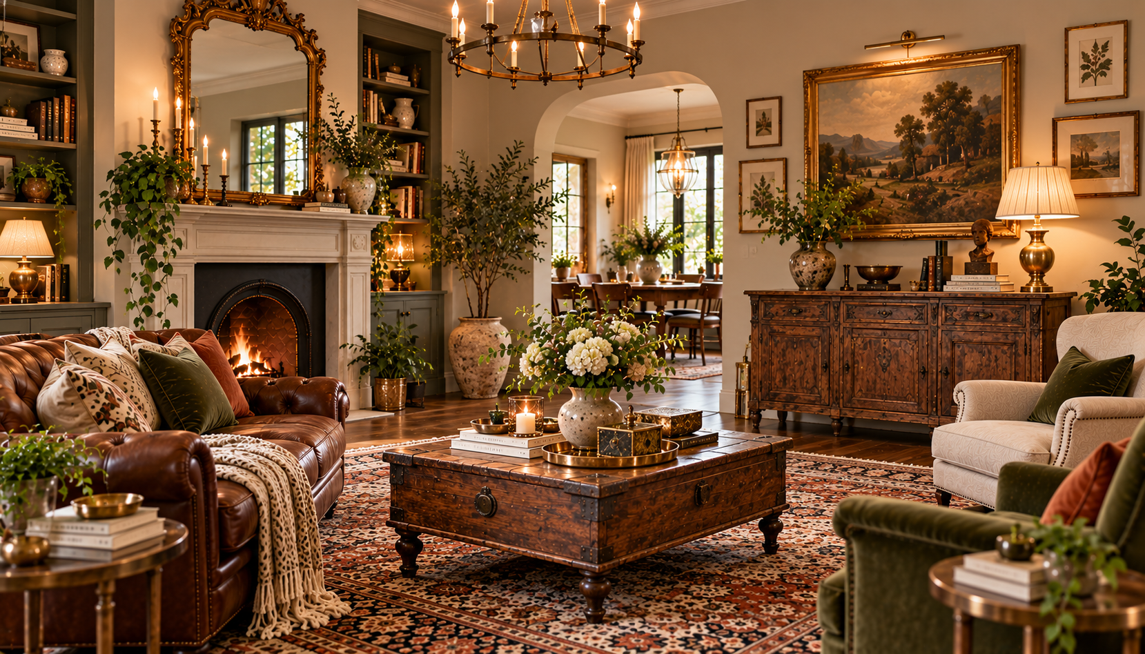 Warm Vintage Modern Living Room Retreat