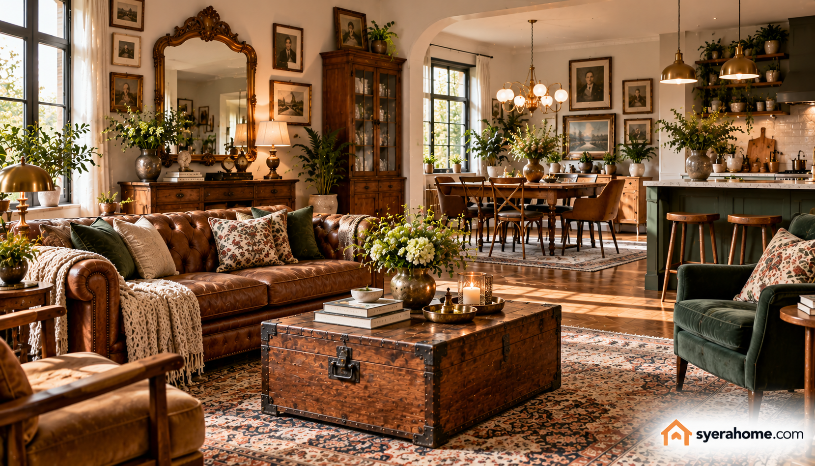 Warm Vintage Modern Open Plan Interior